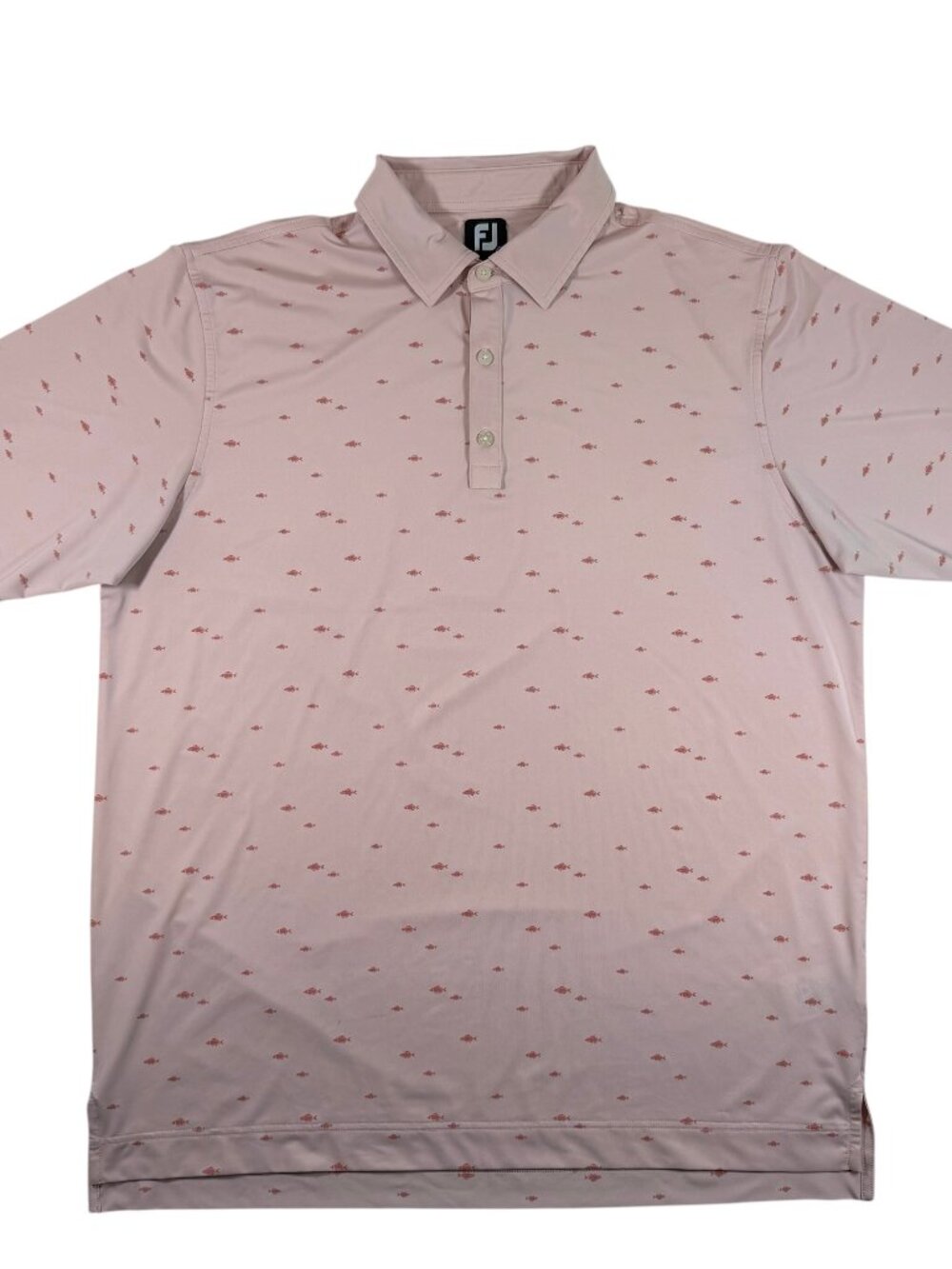 FootJoy Short Mens XL Pink Short Sleeve Performance Fish Polo Golf Shirt